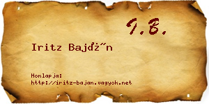 Iritz Baján névjegykártya